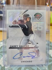 2025 Panini Prospect Edition Casey Saucke Silver Foil Sticker Auto