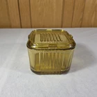 Vintage FEDERAL GLASS Amber Yellow Depression REFRIGERATOR DISH with Lid