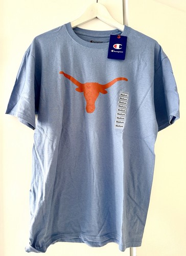 CHAMPION Texas Longhorns Football Fan Graphic T Shirt  Blue Size M NWT