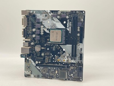 ASRock A320M-HDV AM4 Micro ATX Motherboard AMD Ryzen 3 1200 Used