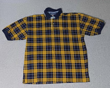 Vintage Tommy Hilfiger Polo Short Sleeve Mens Shirt Size XL Yellow And Navy Blue