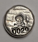 3/4 oz .999 Silver MK Barz Poured Button Round ~ Skull ~ Serialized