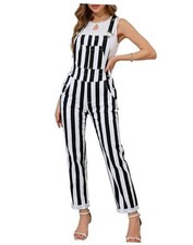 Overalls for Women Fashion Jumpsuits Striped Medium Black and White Striped