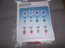 Distlefink Designs FRAMED ORNAMENTS Plastic Canvas Kit Set of 12 75553 NEW  RARE