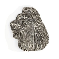 Altenglischer Sch&auml;ferhund, Bobtail  - Versilberte Hundebrosche, elegante Ansteck