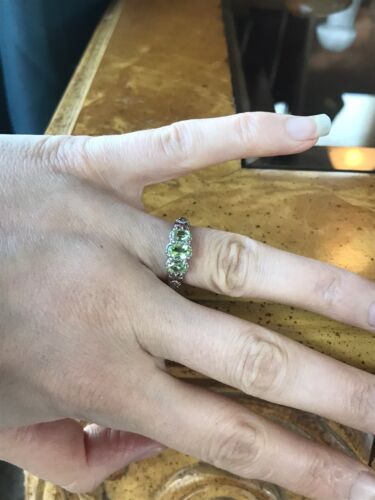 Natural Peridot Sterling Silver Ring - Picture 2 of 9