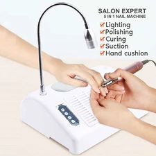 Electric Nail File Drill Manicure Tool Pedicure Machine Set LED LampDust Collect