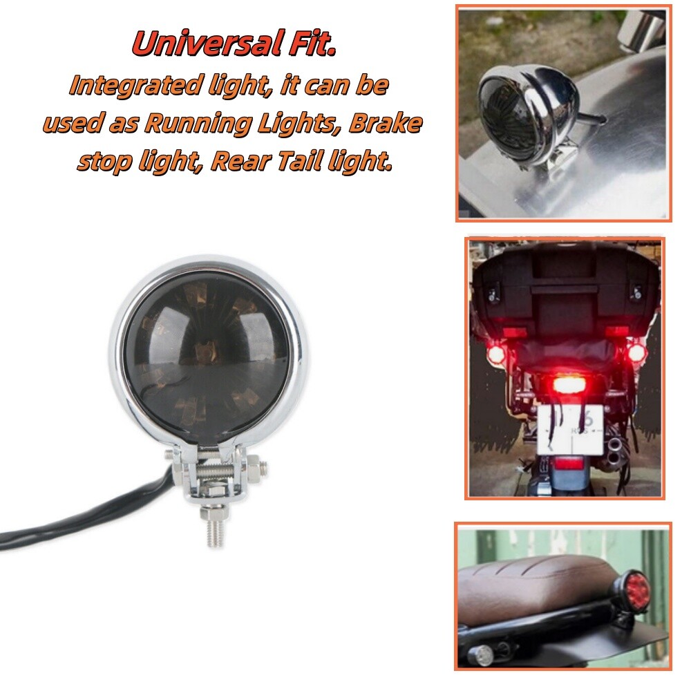 Motorcycle Rear Stop Brake Tail Light LED For Harley Cafe Racer Bobber