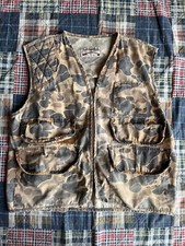 Vintage Cabela s Camo Bird Hunting Vest with Back Pouch Men s L