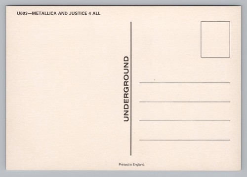 Metallica And Justice For All, Underground Postcard 4x6 "Mini Poster" B4 - Picture 2 of 2