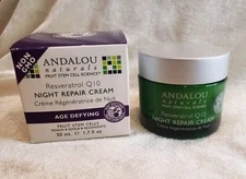 ANDALOU Naturals Resveratrol Q10 Night Repair Cream Age Defying 1.7 fl oz NIB