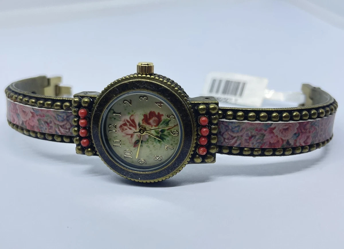 Michal Negrin Vintage Victorian Rose Design Quartz Watch Gift Box NEW ON THE SITE! GOLD PLATED WATCH ? #gold #watchlover  main image 2