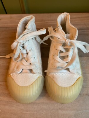 ZARA Kids Canvas Cream Shoes Trainers Converse Style High Top Size 23 (uk  6) UK