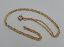 16" 1/20 12K Yellow Gold-Filled Rope Neck Chain 1.7g 1.0mm wide