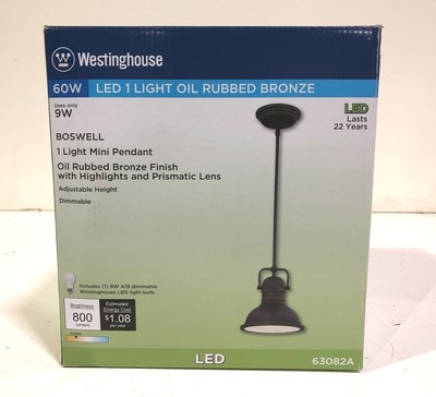 Westinghouse 63082A Boswell 1Light Oil Rubbed Bronze with Highlights LED Pendant