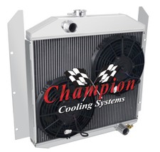 Er Champion 3 Row Radiator W 2 10 Fans For 1949 - 1952 Studebaker Pickup Er Champion 3 Row Radiator W 2 10 Fans For 1949 - 1952 Studebaker Pickup