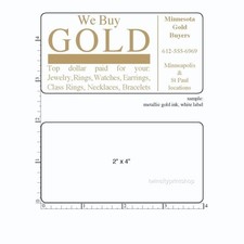 Printed Rectangle Labels 250 Custom 2" x 4" Business Stickers, 1 ink Color, Roll