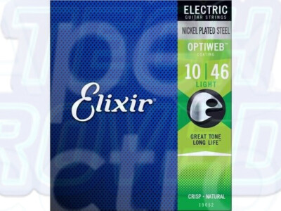 Elixir #19052 Electric Guitar Strings Optiweb Nickel Plated Steel 10-46 Light