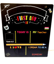 First Day of School Chalk Board Sign Table Top Double Sided 12" x 10" Last Day