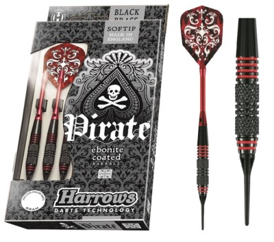 Dart Harrows Pirate Softdart Set Rot - Aluminium Schäfte 16g oder 18g
