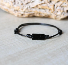Raw Black Tourmaline Bracelet Healing Jewelry EMF Protection Men Women Gifts