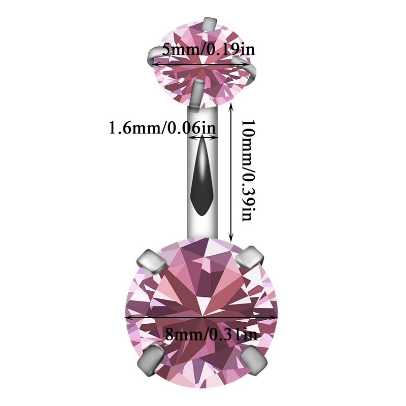 14G Stainless Steel Dangle Belly Button Ring Navel Barbell Body Jewelry Piercing - Image 3 of 4