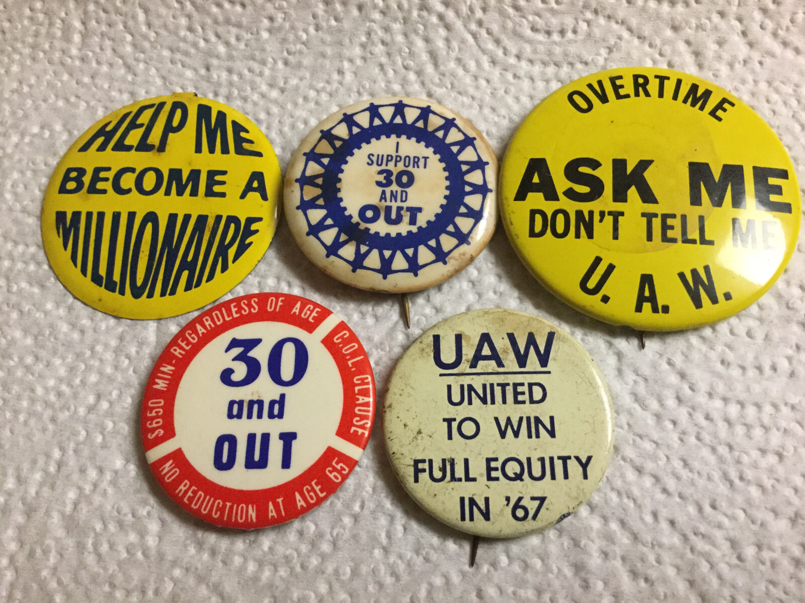 Vintage UAW Pins. eBay