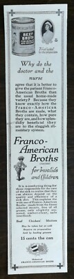 Vintage 1917 Franco-American Broths Original Ad 222 B