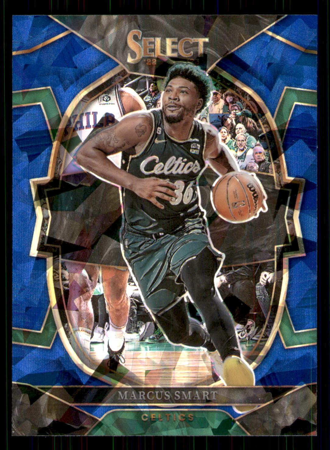 2022-23 Panini Select #35 Marcus Smart Blue Cracked Ice Prizms