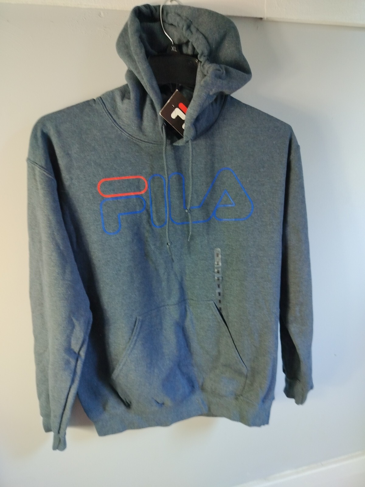 Felpa Fila Pullover Felpa con Cappuccio Taglia Media Grigio Regalo Vacanze