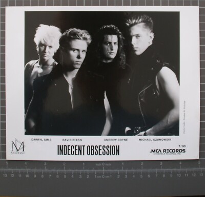 Indecent Obsession Photograph Original MCA Records Promotional Stamped July 1990