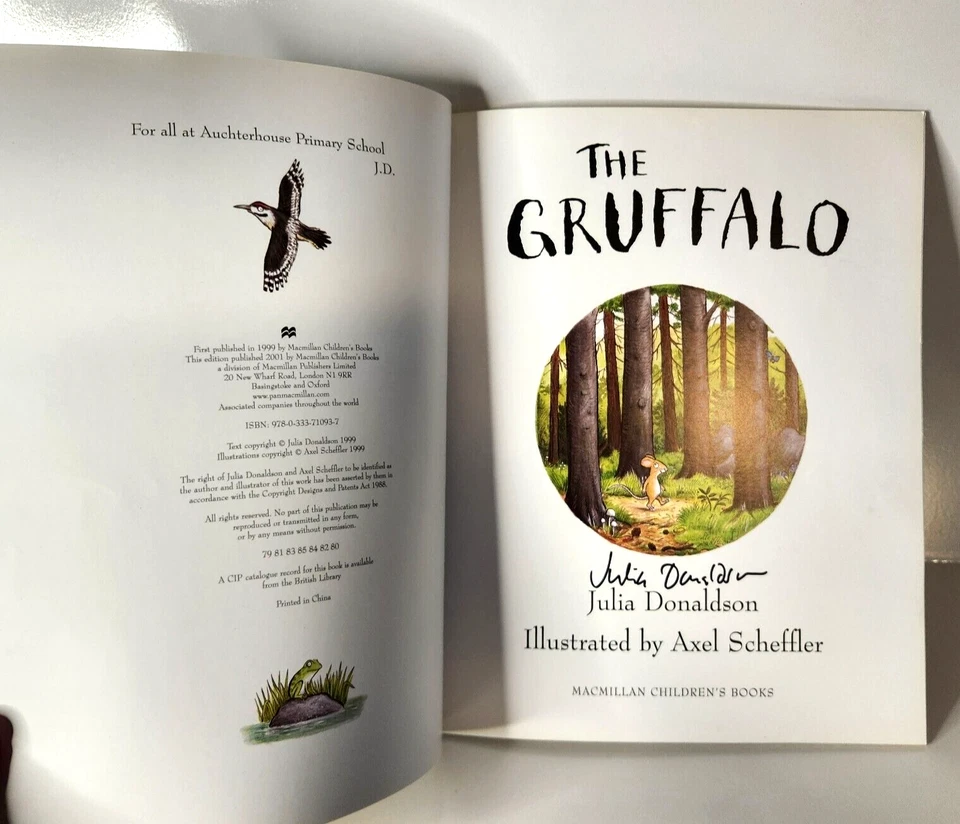 The Gruffalo от Джулии Дональдсон (подписанная книга в мягкой обложке, 2001) - Изображение 4 из 4