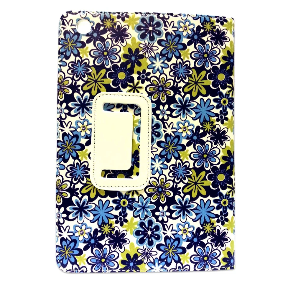 CASE FOR APPLE IPAD 2 IPAD 3 IPAD 4 BLUE WHITE YELLOW FLOWER PU LEATHER COVER - Image 3 of 4