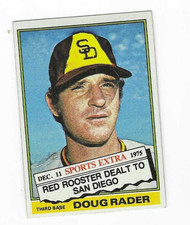 1976 TOPPS SPORTS EXTRA DOUG RADER #44T RED ROOSTER DEALT TO SAN DIEGO