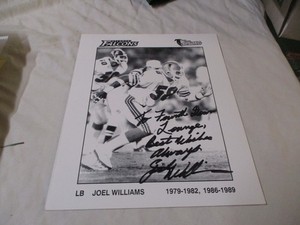 JOEL WILLIAMS AUTOGRAPHED 8X10 ATLANTA FALCONS BIRDSNEST PHOTO