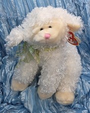 Ty Beanie Buddy “Floxy” Retro 2006 Lamb with Green Bow (11 inch) New W Tags 