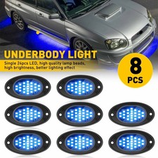 8x Blue LED Rock Light Underbody Kit Glow Neon Lamp Universal Fit Jeep Truck EOU