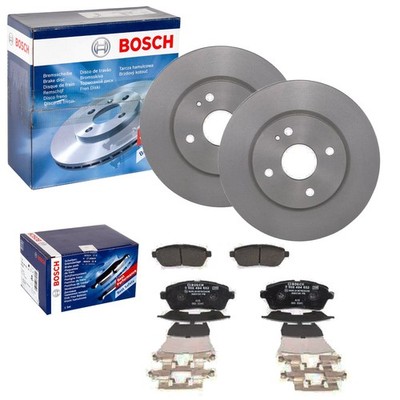 BOSCH BREMSSCHEIBEN 258mm + BELÄGE VORNE passend für MAZDA 2 DE Bj 2007 - 2015