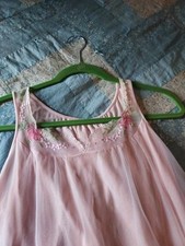 Vintage Penneys Gaymode Soft Pink Nylon Nightie Short Babydoll Gown Sz M 60  s