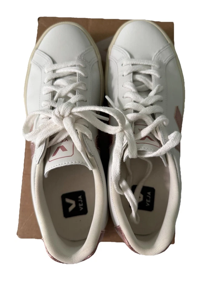 Veja Women’s Sneakers Esplar White Pink Rose Gold 39 8 - Image 3 of 4