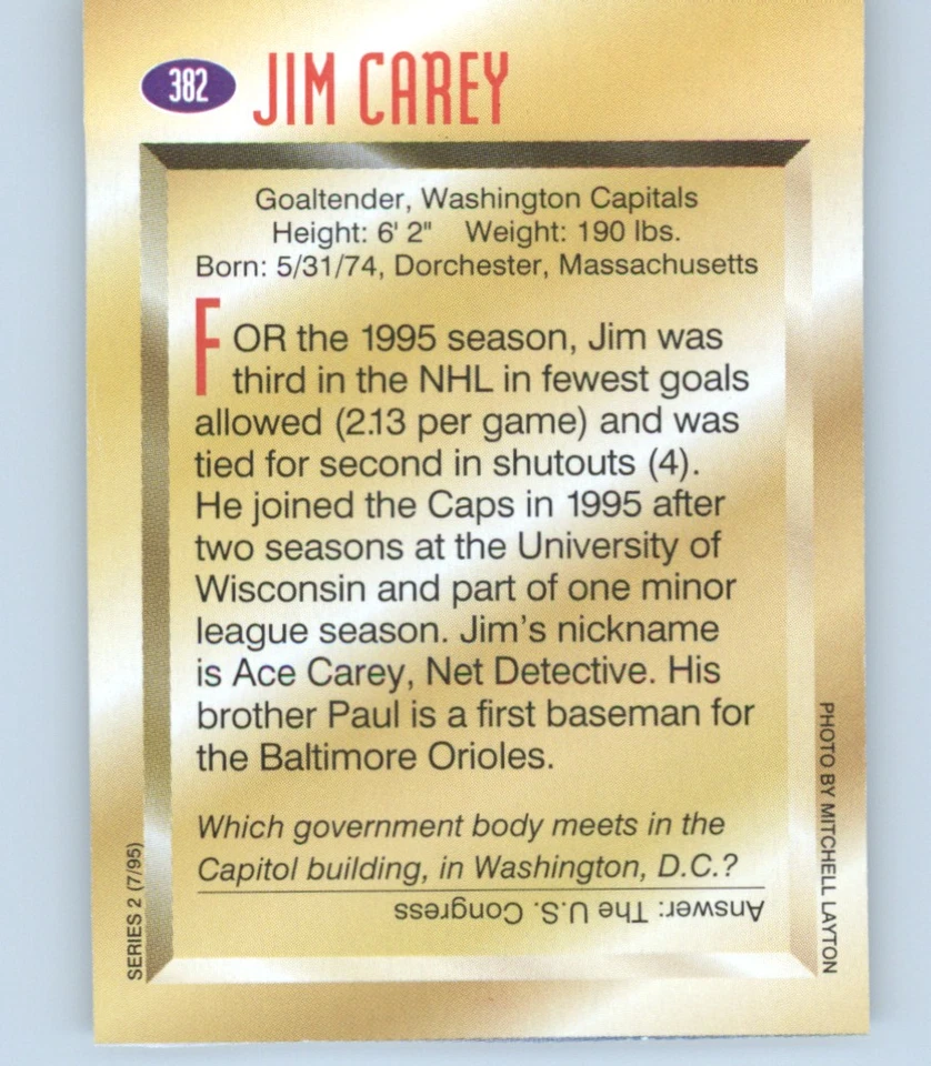 1995 Sports Illustrated for Kids #382 Jim Carey - Image 2 of 2