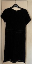 Ladies LK Bennett Black Short Sleeve Dress With Lace Overlay Size 14