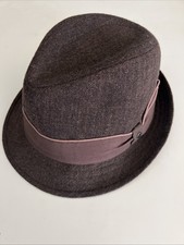 Stetson All American Fedora Men's Wool Blend Gray Brown Tweed Small/Medium