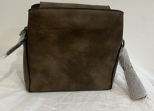 Brown Medium Crossbody Bag Zip & Flap Closure...