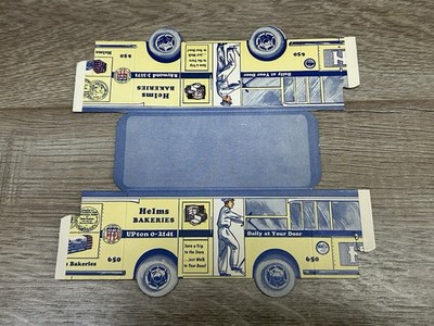 Vintage Helms Bakery Advertising Cardboard Delivery Truck Mint Unfolded 1950s
