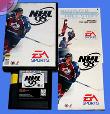 TESTED Sega GENESIS Game NHL 98 Hockey Complete CIB Manual NEW BATTERY EA Sports