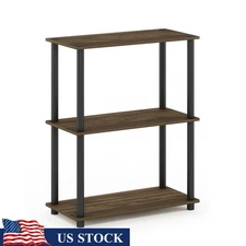3-Shelf Freestanding Storage Unit Compact Display Rack Adjustable Indoor Use