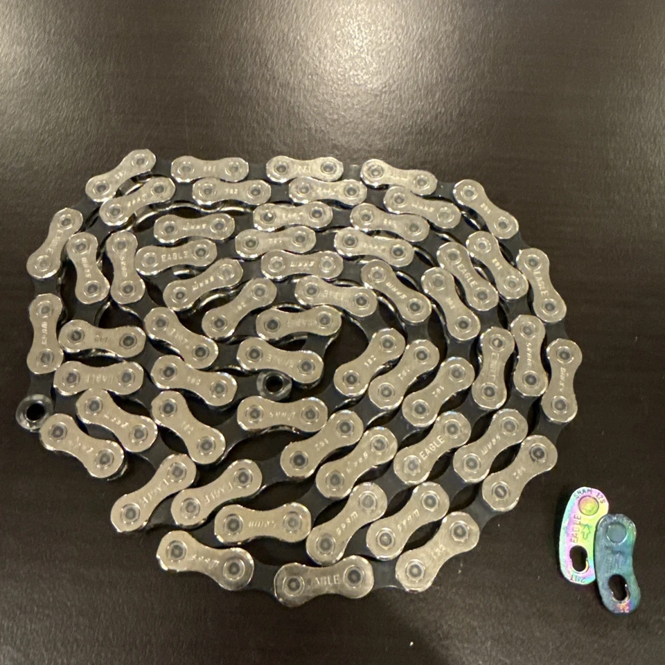 CADENA SRAM GX EAGLE, NEGRA Y PLATEADA, 114 Eslabones, Rainbow Power Link  Foto 3 de 3