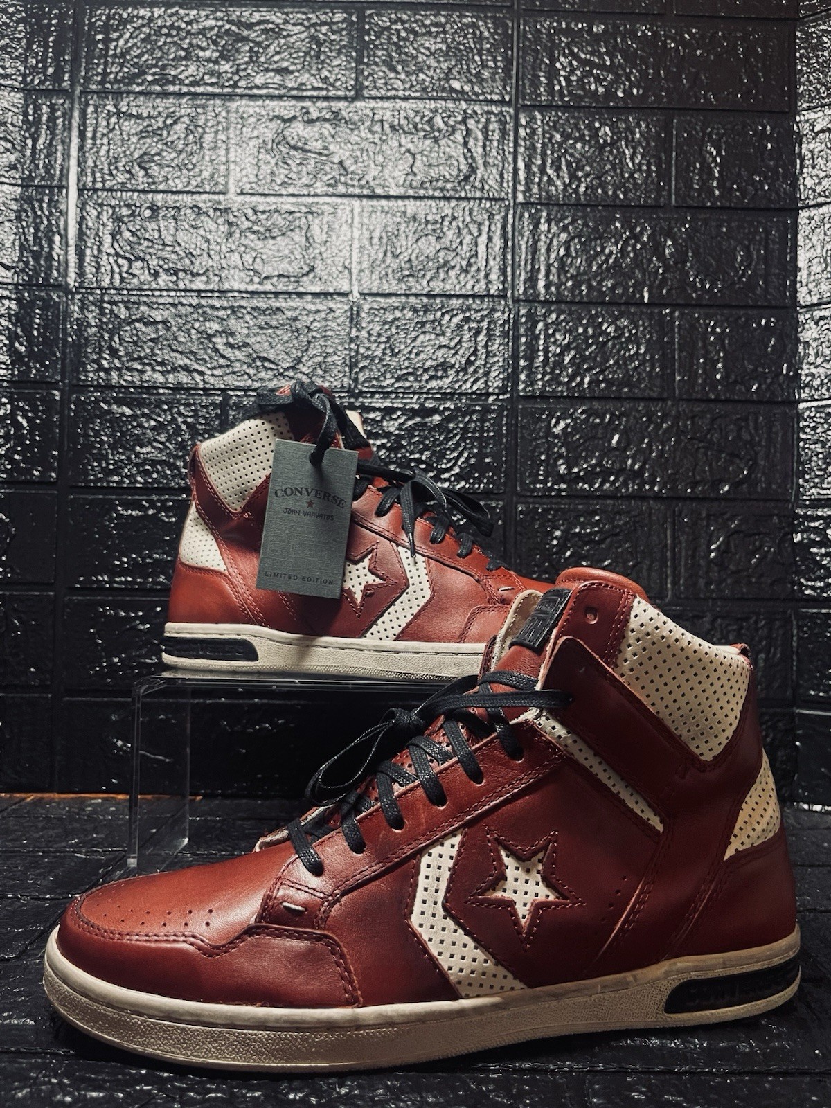 2012 Converse X John Varvatos Weapon Distressed Red (136683C) Sneakers Sz M/10 image 3