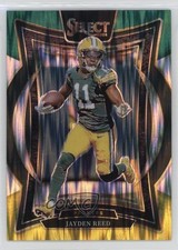 2024 Panini Select Concourse Green & Yellow Shock Prizm Jayden Reed #68 13ql